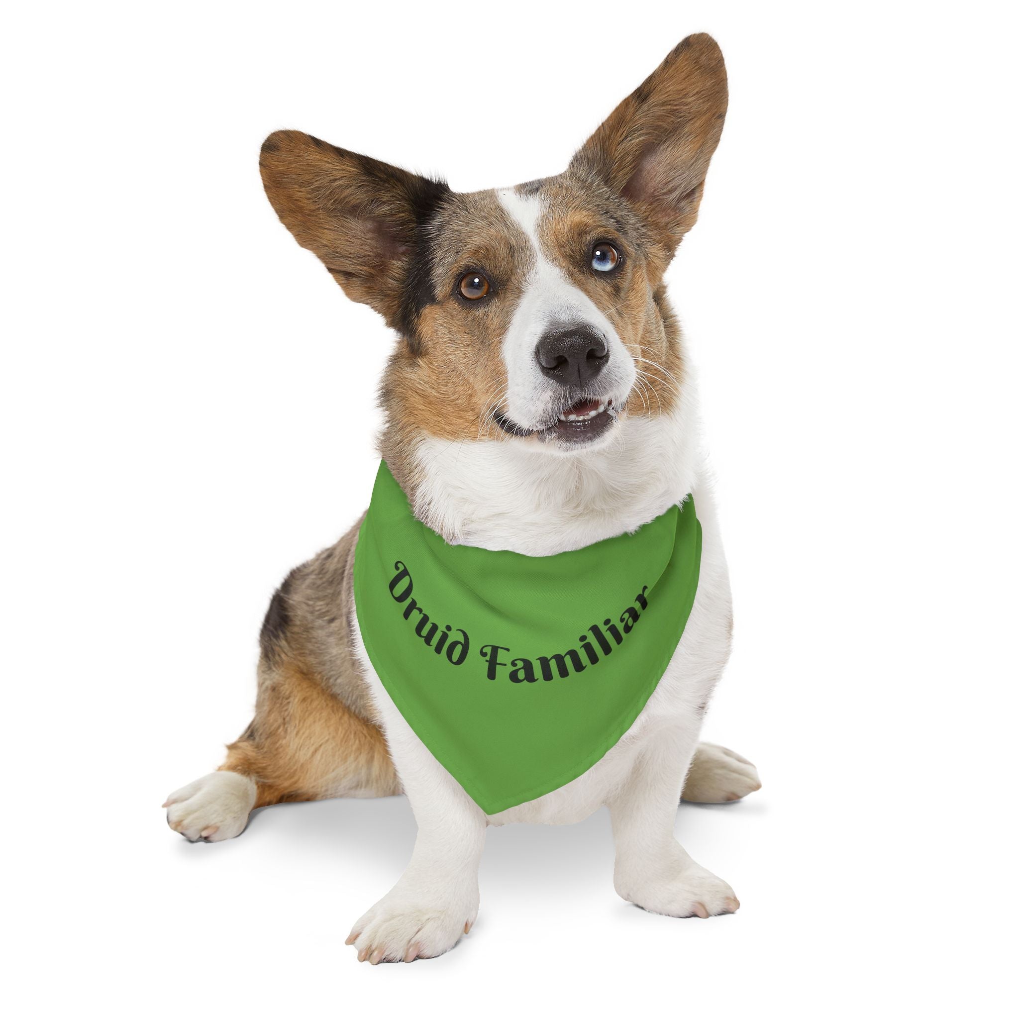 Druid Familiar Pet Bandana Collar | Green Dog Accessory for Festive Occasions