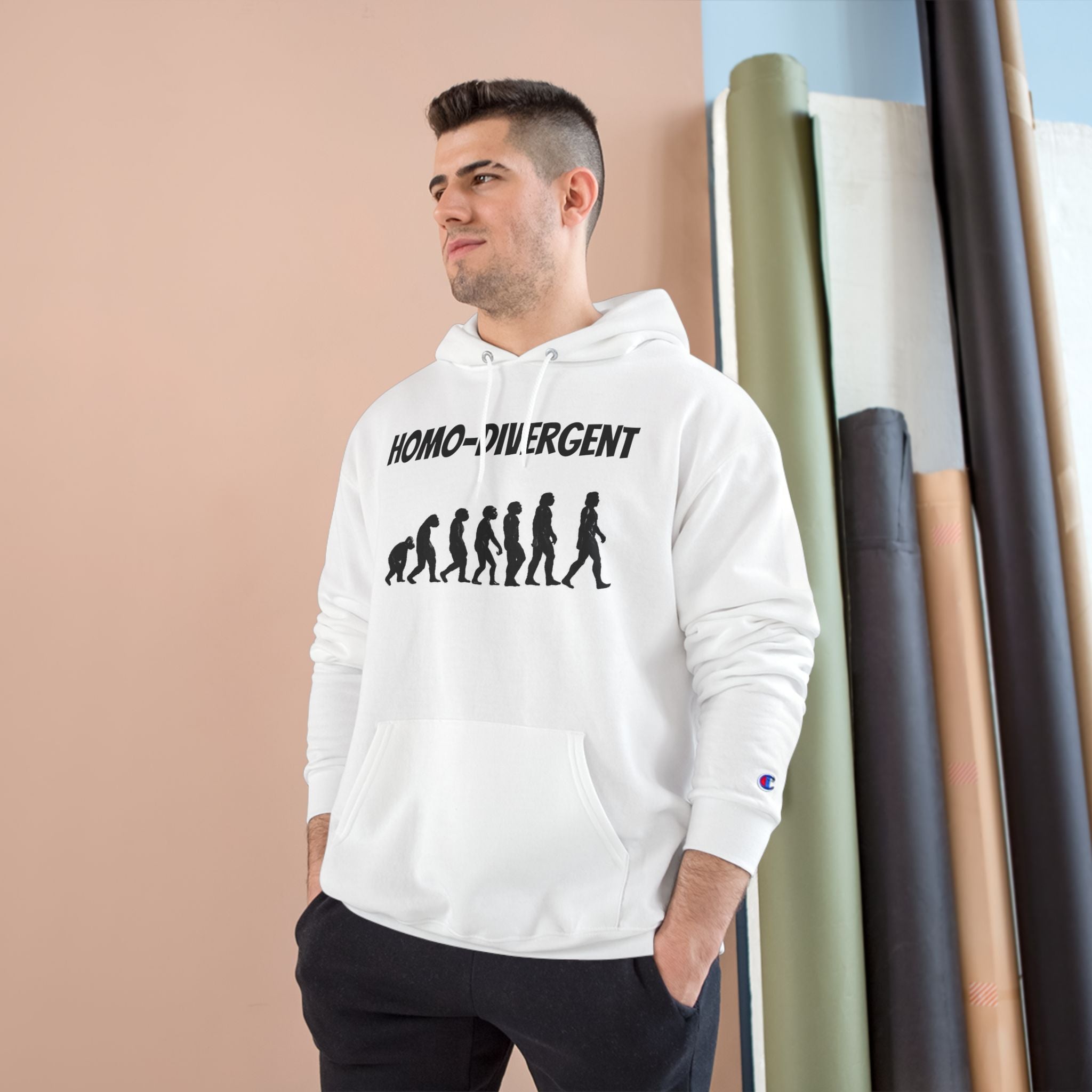 Homo-Divergent Champion Hoodie - Trendy Graphic Sweatshirt for Unique Style