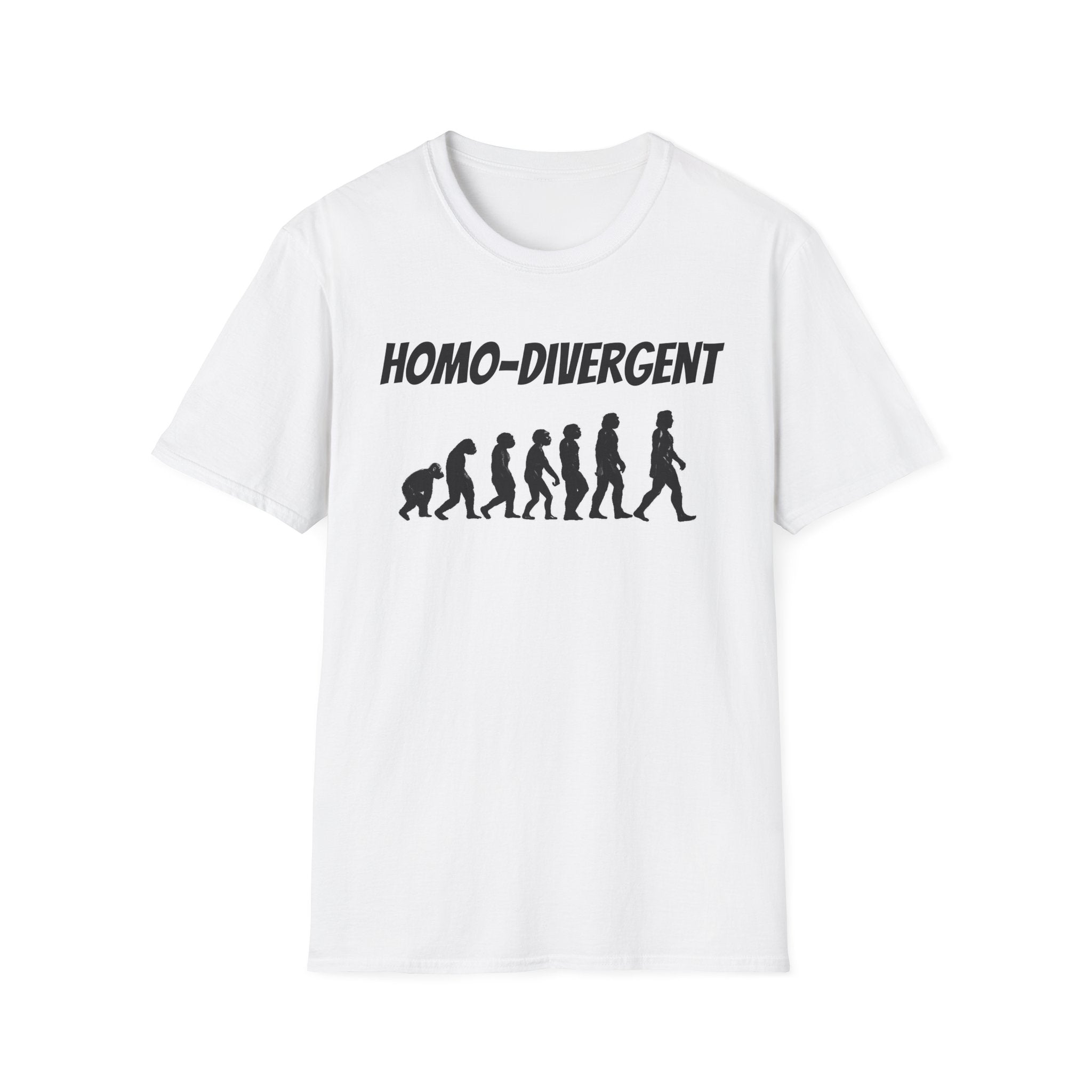 HOMO-DIVERGENT Unisex Softstyle T-Shirt - Evolutionary Design for Nature Lovers