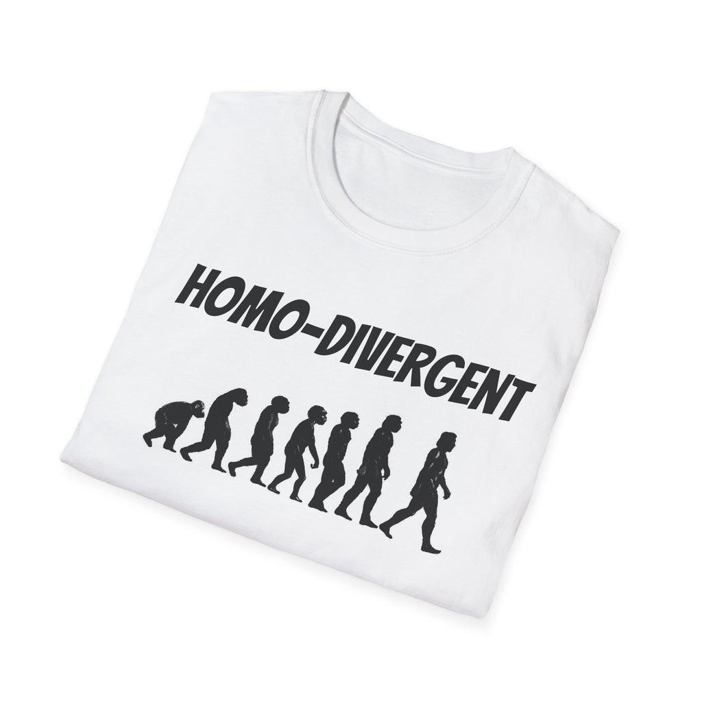 HOMO-DIVERGENT Unisex Softstyle T-Shirt - Evolutionary Design for Nature Lovers